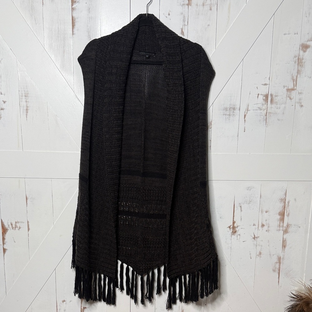 Revolve Sanctuary Charcoal Knit Fringe Vest - Picture 2 of 7
